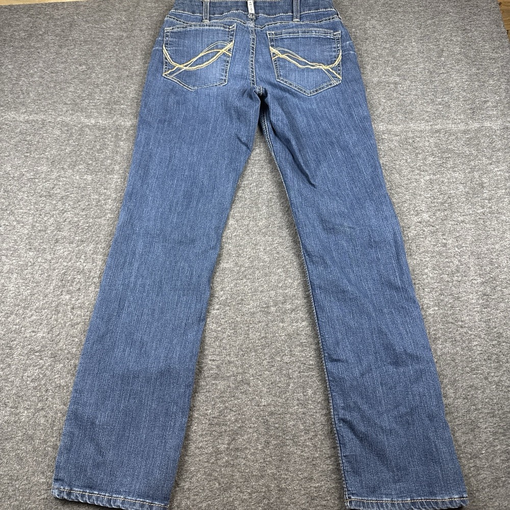 Ariat Real Denim Jeans Womens 30R Blue Embroidered Western Stitch Rodeo Stretch - Picture 6 of 8
